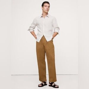 NWT! Banana Republic Brown Loose Lightweight Cotton Pull-on Pant - Large 🩷